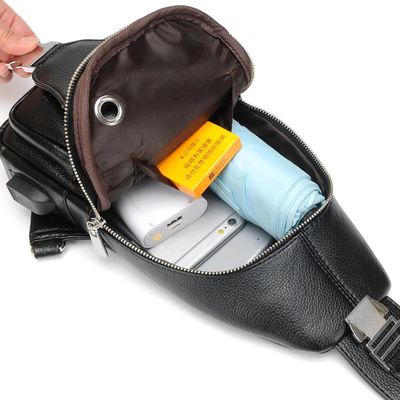 Водонепроницаемая сумка для бега, кожаная с USB наушники с зарядным устройством, Повседневная сумка через плечо для мужчин, сумка через плечо, поясная сумка