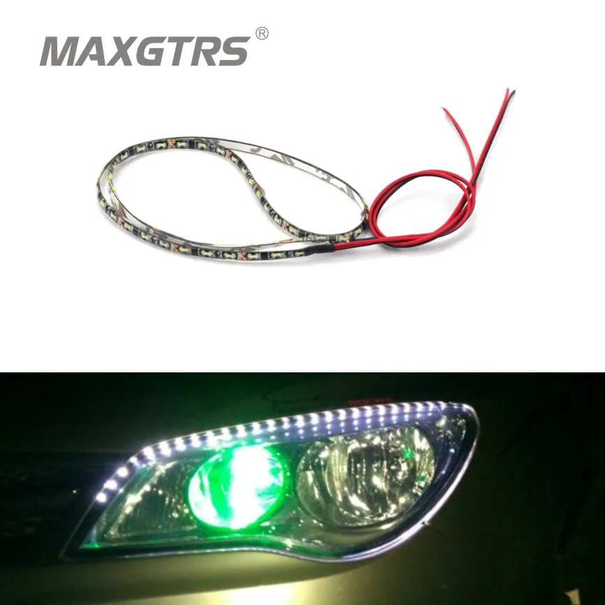 

(Can Cutting) 4Pcs/Lot 60cm Waterproof Light 335 60 SMD Side Shine Car Flexible LED Strips Auto DRL Lamp Car Styling