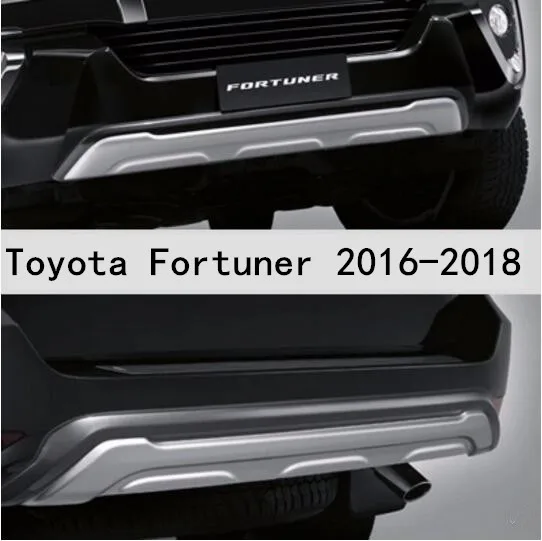 

JIOYNG ABS CHROME CAR FRONT+REAR BUMPERS PROTECTOR GUARD SKID PLATE FOR Toyota Fortuner 2015 2016 2017