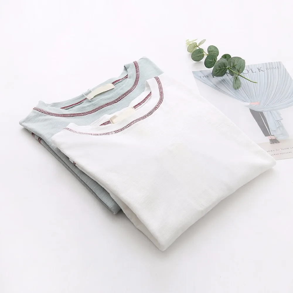 Для женщин футболка корейский Ulzzang хлопковые свободные топы Kawaii сплошной Цвет **