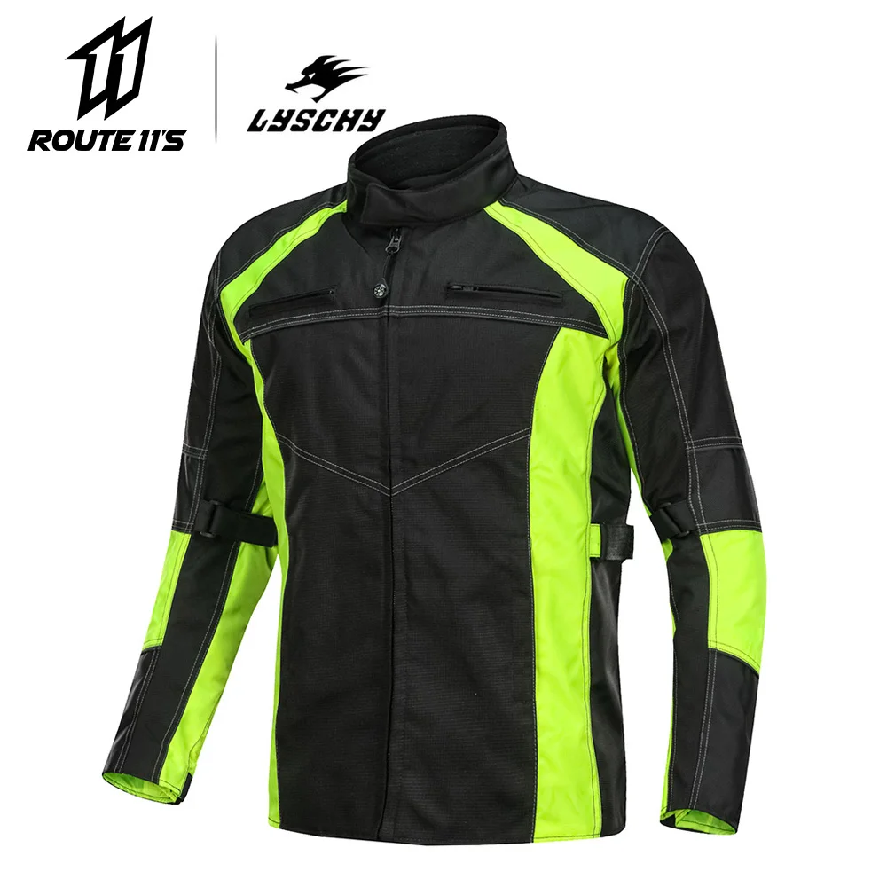 

LYSCHY Men Motorcycle Jackets Motocross Racing Jacket Oxford Motorbike Riding Waterfroof Summer Breathable Reflective Clothes