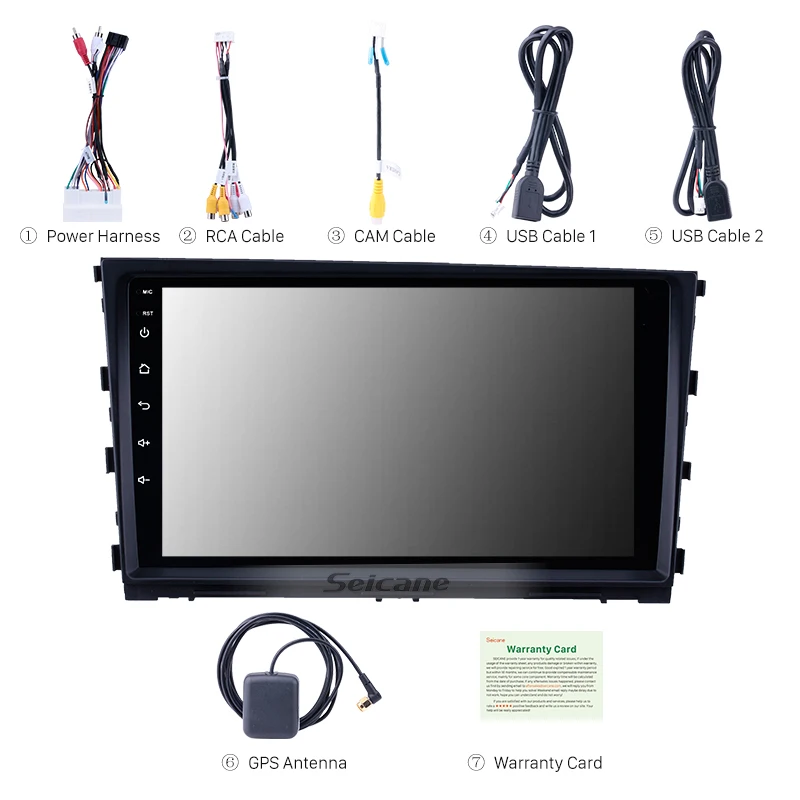 Excellent Seicane Android 8.1 9 inch Car Multimedia player For Hyundai Mistra 2013 2014 2015 2016 2din GPS Navigation support AUX USB 3
