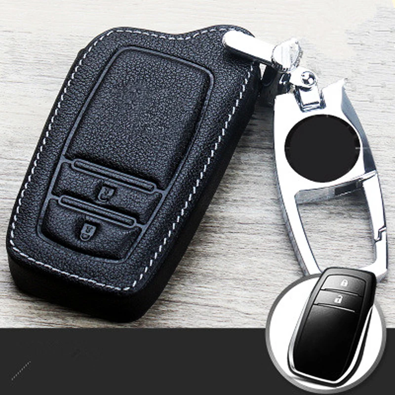 New Genuine Leather Bag Remote Control Car Keychain Key Cover Case
