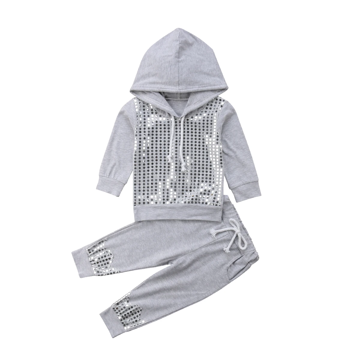 

Fashion Kids Baby Girl Sequin Hooded Tops Pants Leggings 2Pcs Set Outfit Clothes