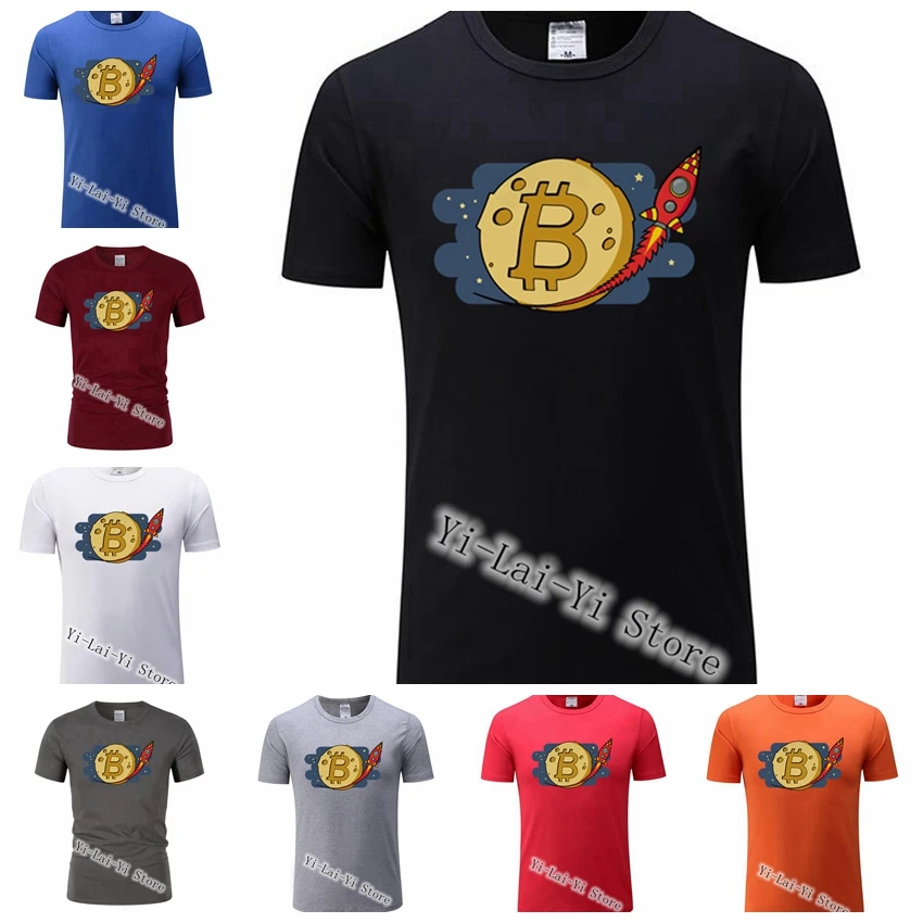 

Brand New T Shirts Bitcoin In Cryptography We Trust Men's Btc Moon Short Sleeve Cryptocurrency T-Shirt Men Funky Tees Clothes