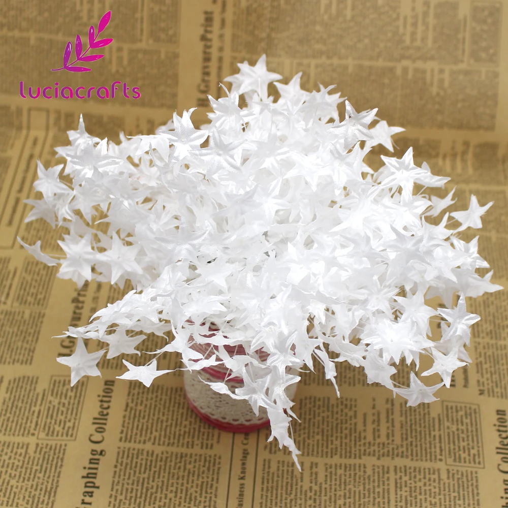 Lucia crafts белый тутовидный тканевый цветок букет со звездой искусственный жемчуг цветок свадебные скрапбукинг украшения 72 шт A1101