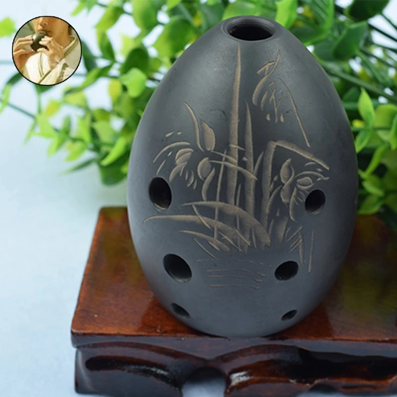 8 отверстий окарина черная глина Сюнь музыкальный инструмент для детей начинающих подарок