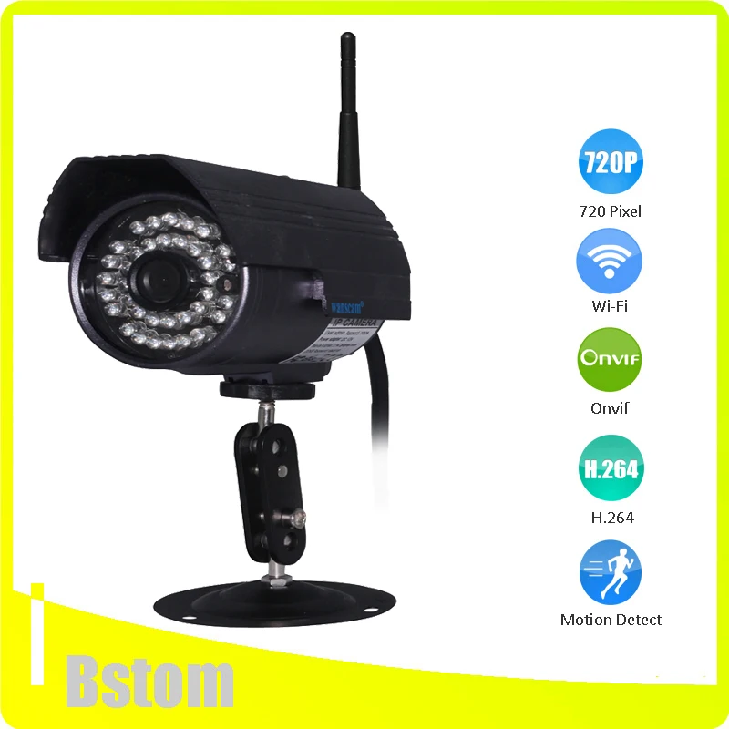 

Wanscam HW0027 720P HD outdoor water proof IP camera with 1Megapixel support SD card recording onvif and wireless wifi ip camera
