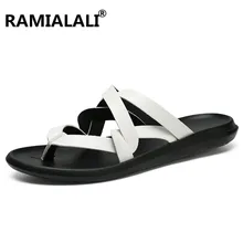 Ramialali мужские пляжные сандалии кожаные быстросохнущие летние сандалии рыболовная уличная Рыбацкая обувь