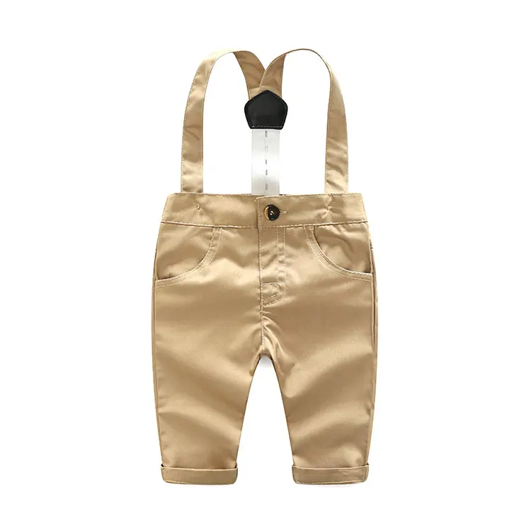 Повседневная одежда для маленьких мальчиков комплект из 2 предметов: футболка + длинные подтяжки для мальчиков, комплекты одежды для