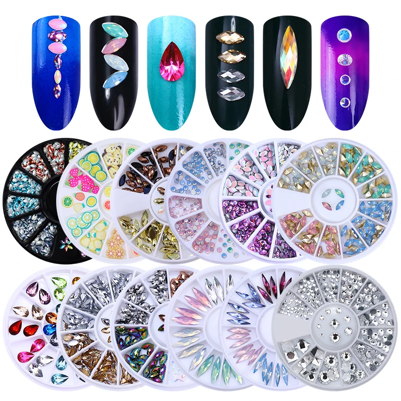 

Mixed Color Glitter Stone Nail Rhinestone Small Irregular Beads Manicure 3D Nail Art Decoration In Wheel Accessories