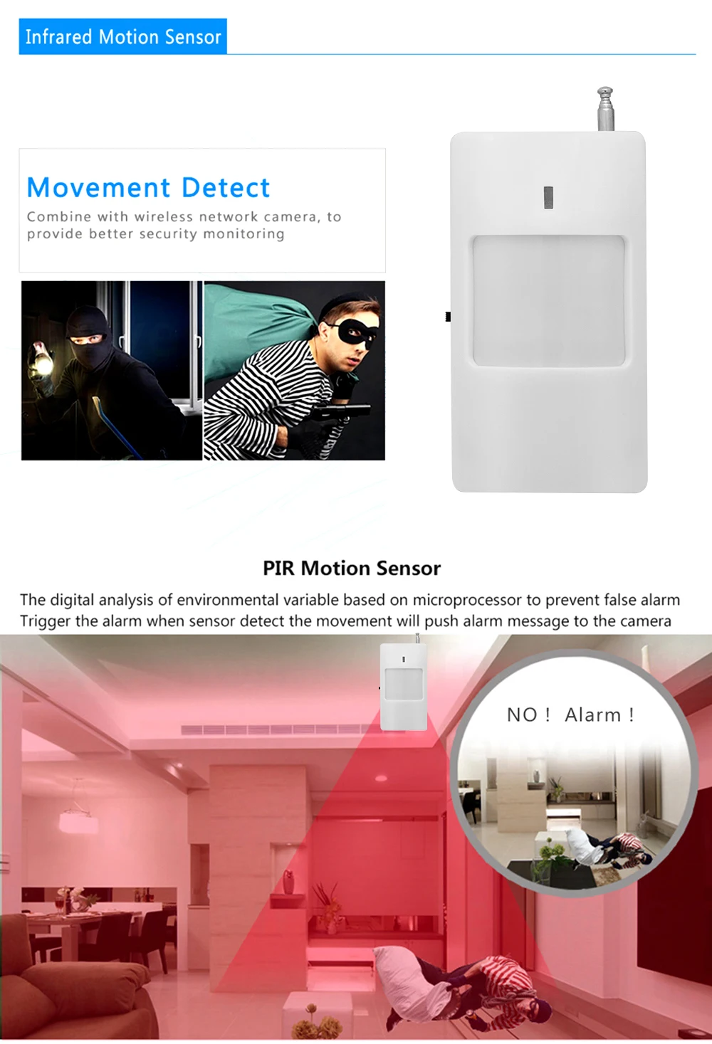 Wistino Alarm Systems Security WIFI IP Camera Security System Video Monitor Surveillance Camera Wireless Home Alarm System With Sensor Alarm Wifi kit Smart Home Camera (6)