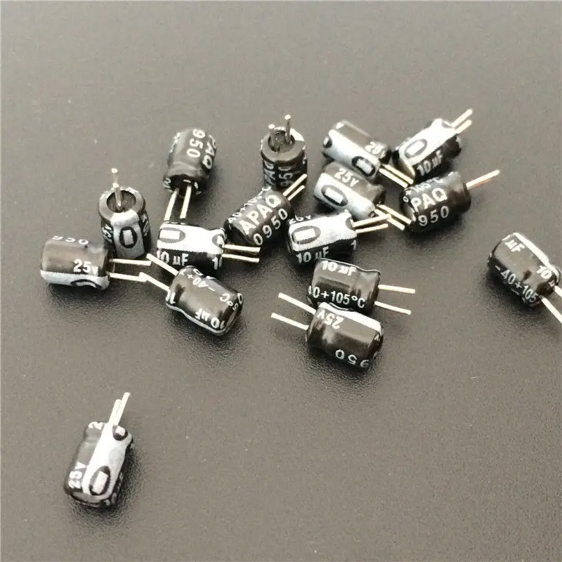 100pcs 10uF 25V 4x5mm APAQ 25V10uF Aluminum Electrolytic Capacitorin