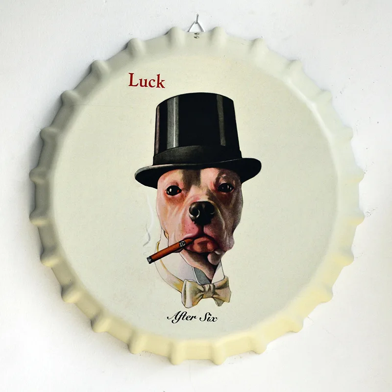 

Tin Sign "LUCK" Vintage Metal Painting Beer Cover Cafe Bar Hanging Ornaments Wallpaper Decor Plates Retro Mural