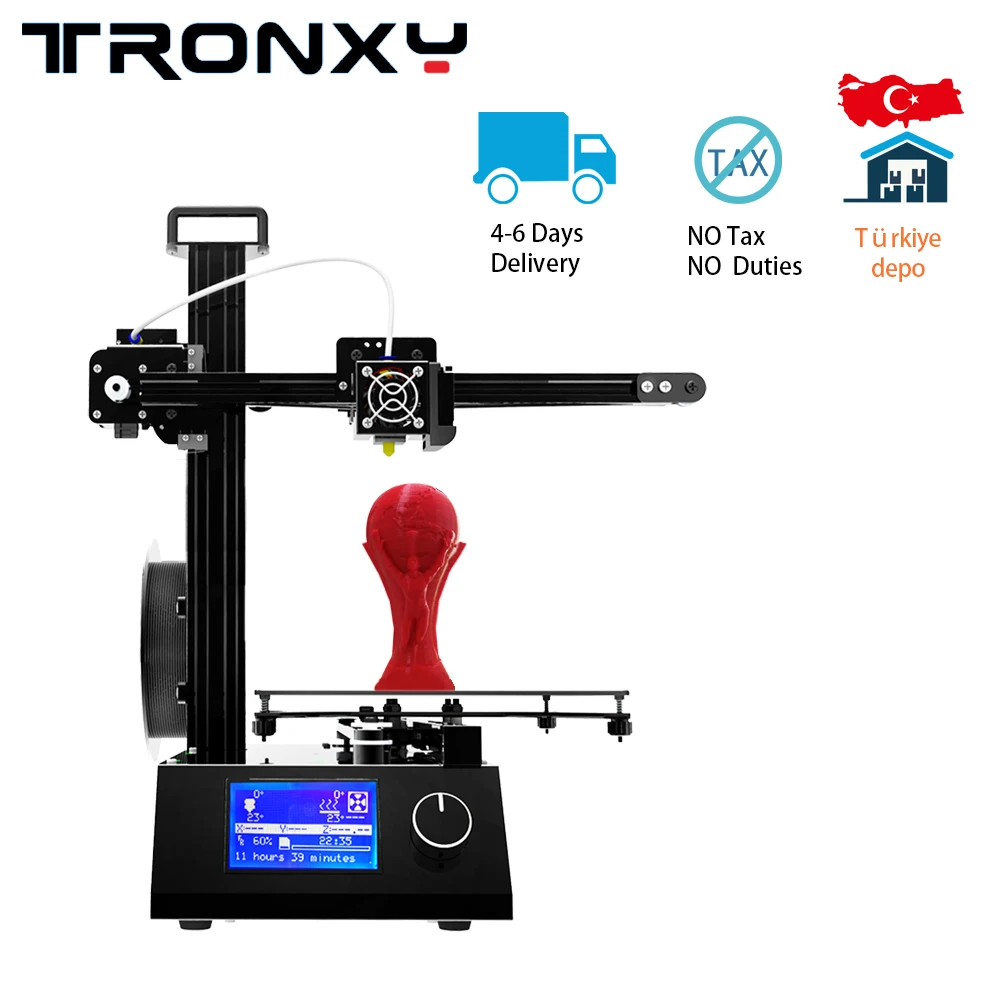 TRONXY X2 3d принтер полная металлическая рамка плюс размер печати 220*220*220 мм Друкер с горячей кровать быстро собрать Impressora