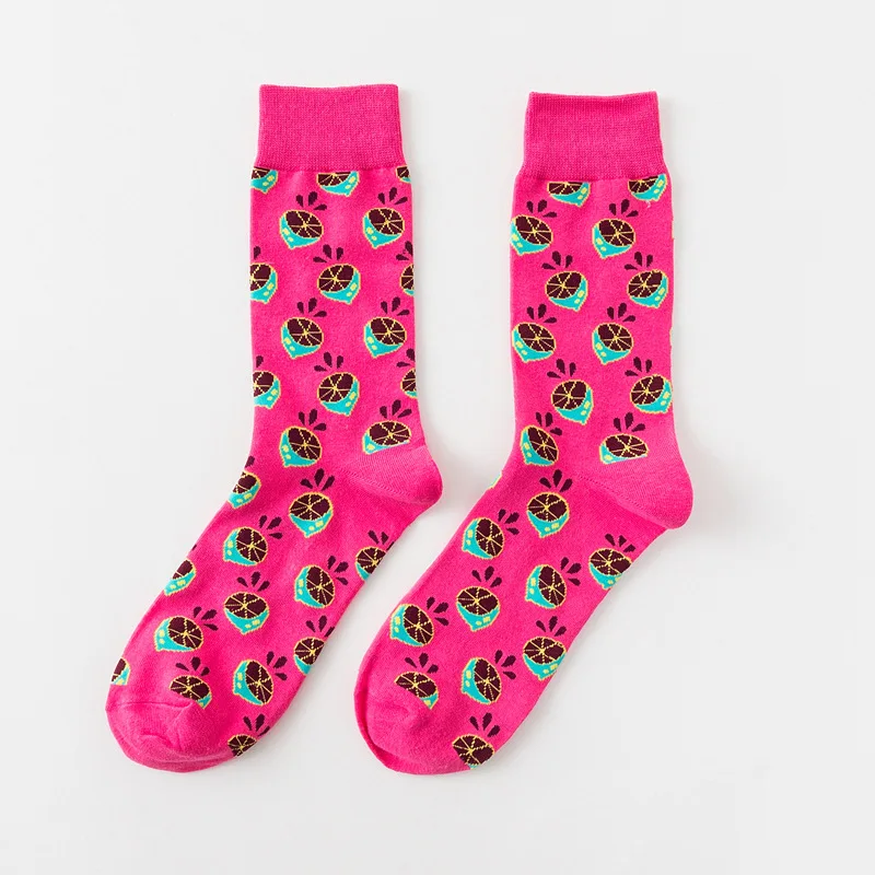 1 пара высокого качества милый розовый хлопок Европа и Америка Лидер продаж девушка личности женские носки Фрукты Банан зимние носки