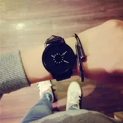 Модные повседневное любителей для мужчин женщин часы из искусственной кожи простой ремешок аналоговые кварцевые пары наручные часы relogio