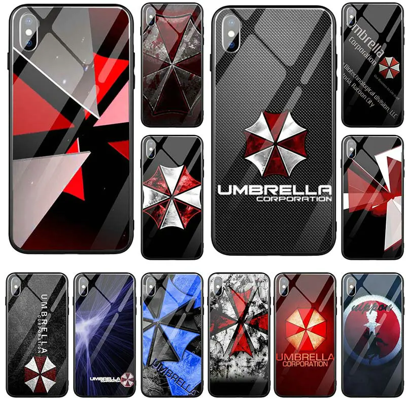 

Tempered Glass Mobile Phone Cases for iPhone 5 5S SE 6 6s plus 7 7plus 8 8plus X XR XS Max Coque Shell Bags Umbrella Corporation