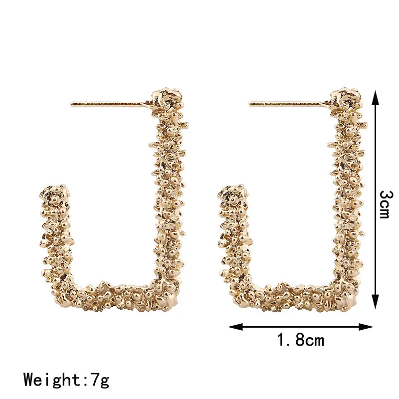 Новые винтажные серьги для женщин золотые круглые C геометрические массивные серьги металлические серьги Висячие модные ювелирные изделия