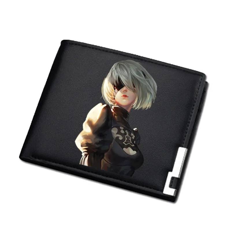 NieR:Automata Game Unisex Long Coin Purse YoRHa No. 2 Pu Leather Short Wallet ID Card Holder Women Sexy Money change Bag - Цвет: 22