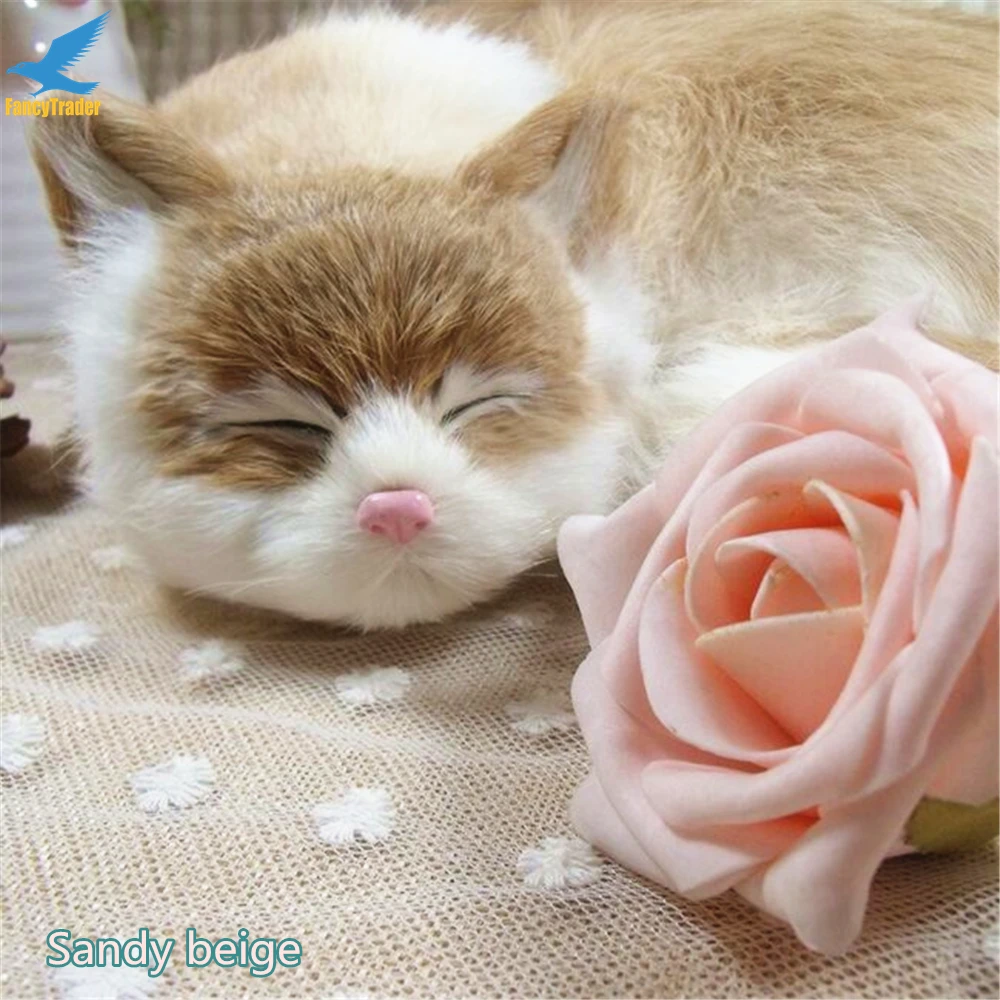 Top Quality Lifelike Emulational Cat Plush Toy Gift for Decoration 3 Colors (11)