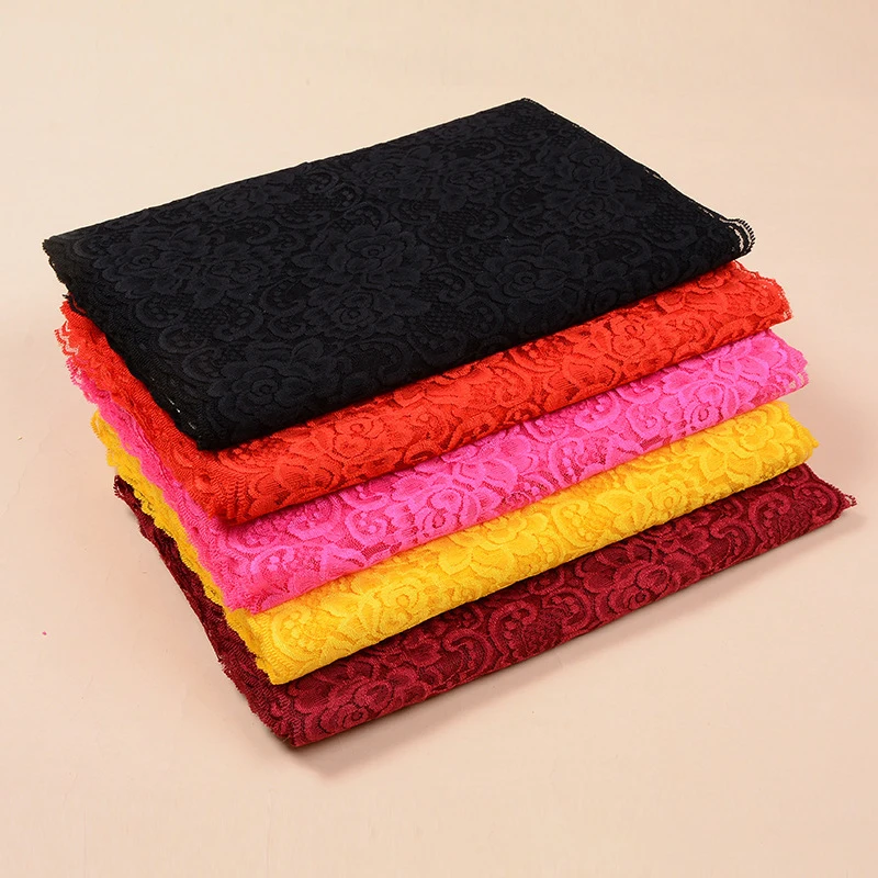 

1 Yard Wide 30CM Floral Embroidery Lace Trim Stretch Lace Trim Black Red Yellow Elastic Lace Sewing DIY Dress Lingerie Pajamas