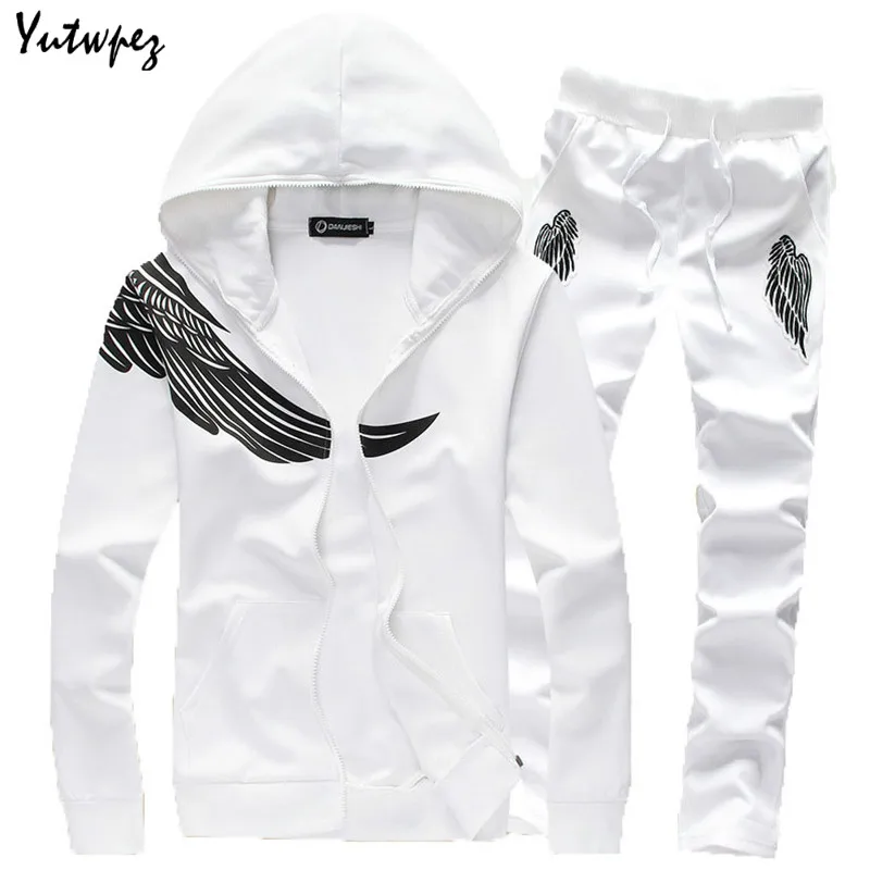 

Tracksuit Men Sets Spring Autumn Hooded Sweatshirt Casual Set Men's Sportsuit Jacket+Pants Male 2019 Brand Sportswear Clothing
