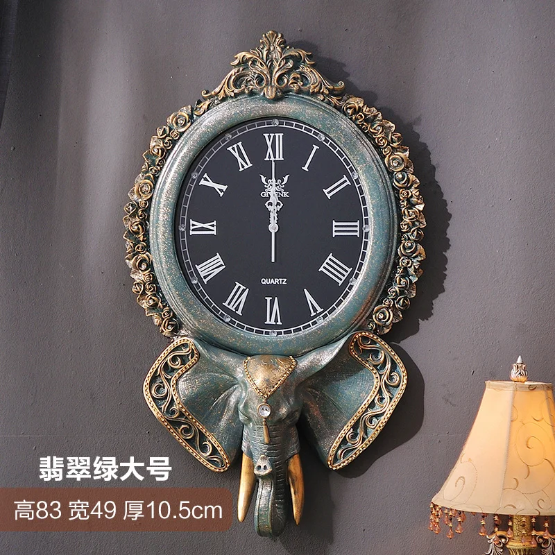 Retro Wall Clock Villa Wall Clock Elephant B-49X10.5X83cm  