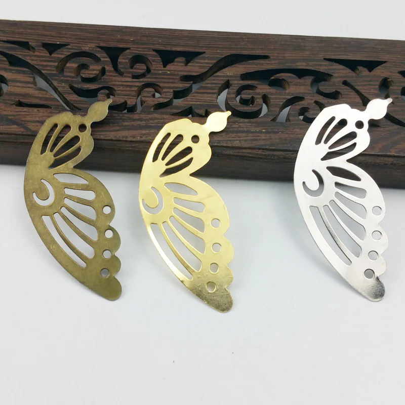 

20pcs 18x42mm Filigree flower Wraps Metal Charms For Embellishment Scrapbook DIY Jewelry Metal Craft Cosplay accessories