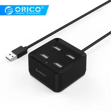 ORICO High Speed 4 Port USB 2.0 Hub Mini Hub Hot Swap Current Protection For Desktop Mac Laptop PC Tablet -Black/White
