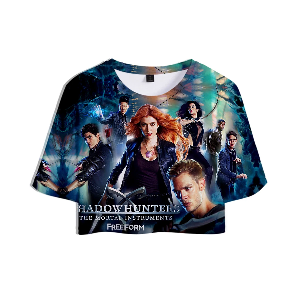 

Leisure HIP HOP T-shirt 3D Shadowhunters Summer HIP HOP women sexy Crops Tops Women Casual Harajuku Clothes Women Tshirts