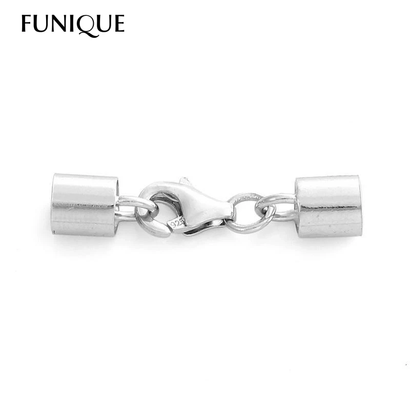 

FUNIQUE 1Set Silver Lobster Cord Clasp Set Claw Clasp& End Caps New B34526 DIY Jewelry Accessories For Crafts
