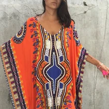 Пляжное длинное платье с принтом, саронги, накидка, купальник, парео, Пляжная туника, купальный костюм, накидка, Saida de Praia