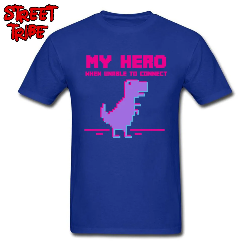 Dinobit Fashion Men's T Shirts Crew Neck Short Sleeve 100% Cotton Fabric Tops Tees Birthday Tee-Shirt Wholesale Dinobit blue