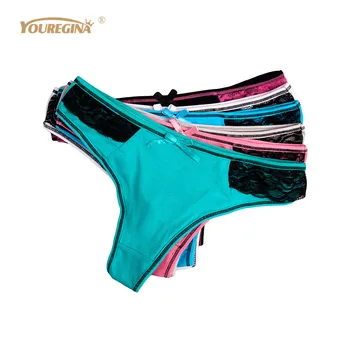 

YOUREGINA Tangas Women Sexy Erotic Ladies Panties Culotte Femme Coton G Strings Thongs Bragas Tanga Mujer Underwear 6pcs/lot