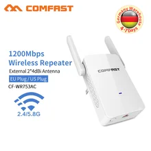 Высокая мощность 1200 Мбит/с Wi-Fi расширитель маршрутизатор/ретранслятор/точка доступа AP 2,4G+ 5,8 ГГц беспроводной WiFi диапазон Wifi усилитель сигнала