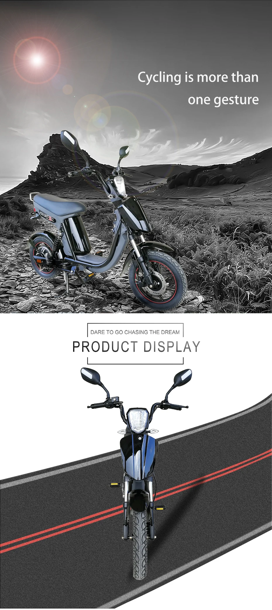 Cheap Electric Motorcycles with 48V 12Ah Lithium battery Racing Electric Powered Motorcycle Luxury Type Brushless Hub Motor Ebike 1