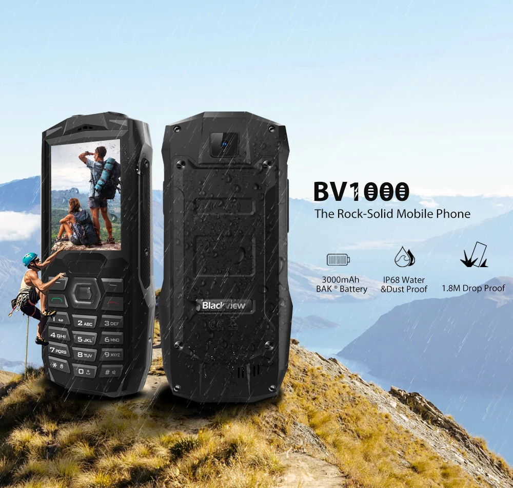 Blackview BV1000 IP68 водонепроницаемый ударопрочный прочный мобильный телефон 2,4 ''MTK6261 3000mAh Dual SIM Открытый сотовый телефон фонарик