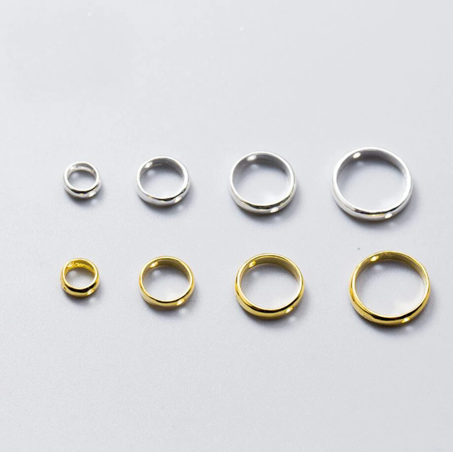 

925 Sterling Silver Hole Ring Circle Spacer Fit Beads DIY Charm Jewelry A2451