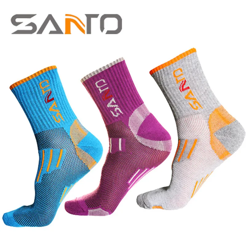 Outdoor women's socks wear-resistant breathable women's half thick hiking socks sports terry socks