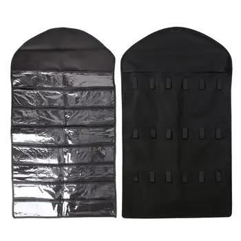 

Closet Hanging Jewelry Organizer Necklace Storage Holder Travel Display Case Bag(Black)