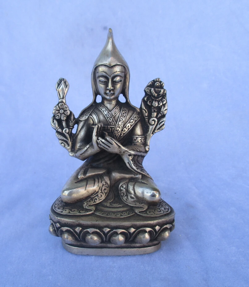 

christmas decorations for home+ Antique Buddha Tibetan silver gilt Buddha statue/High 5.5 inch,