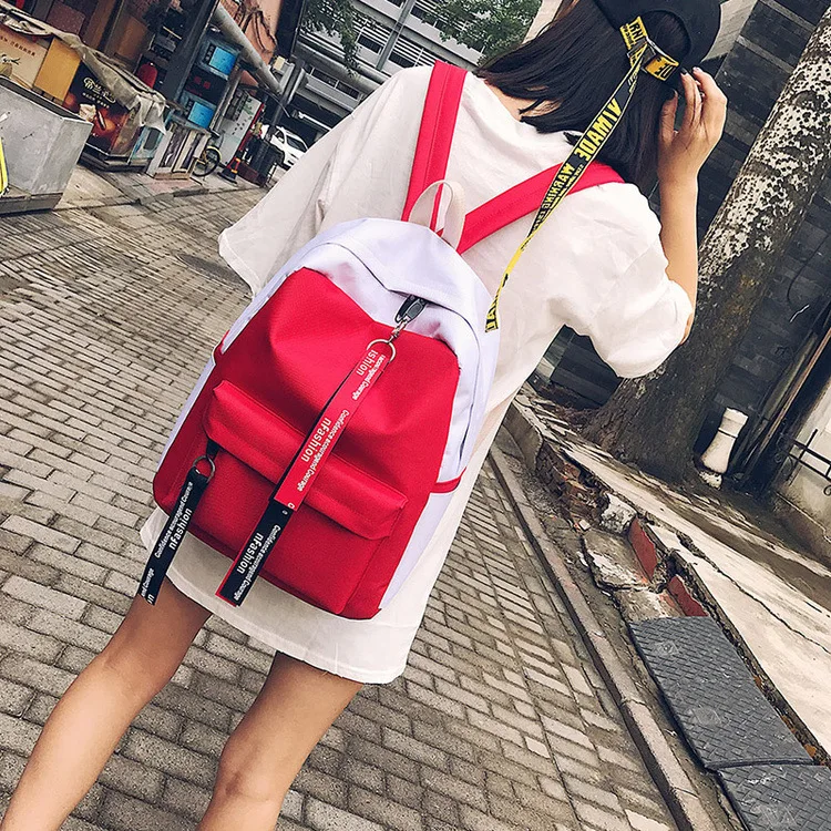

SWYIYV Shoulder Backpack For Women 2019 Color Canvas Bag School Female Backpack Black Backbag Women