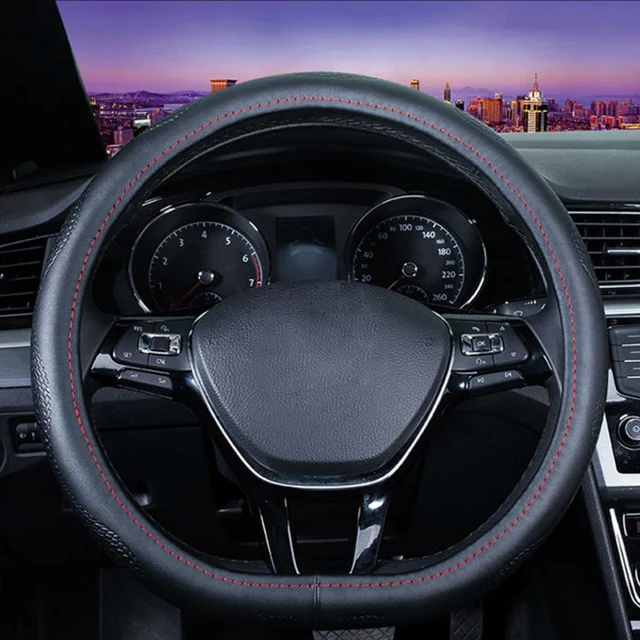 D Ring Car Steering Wheel Cover Leather For Volkswagen vw tiguan L