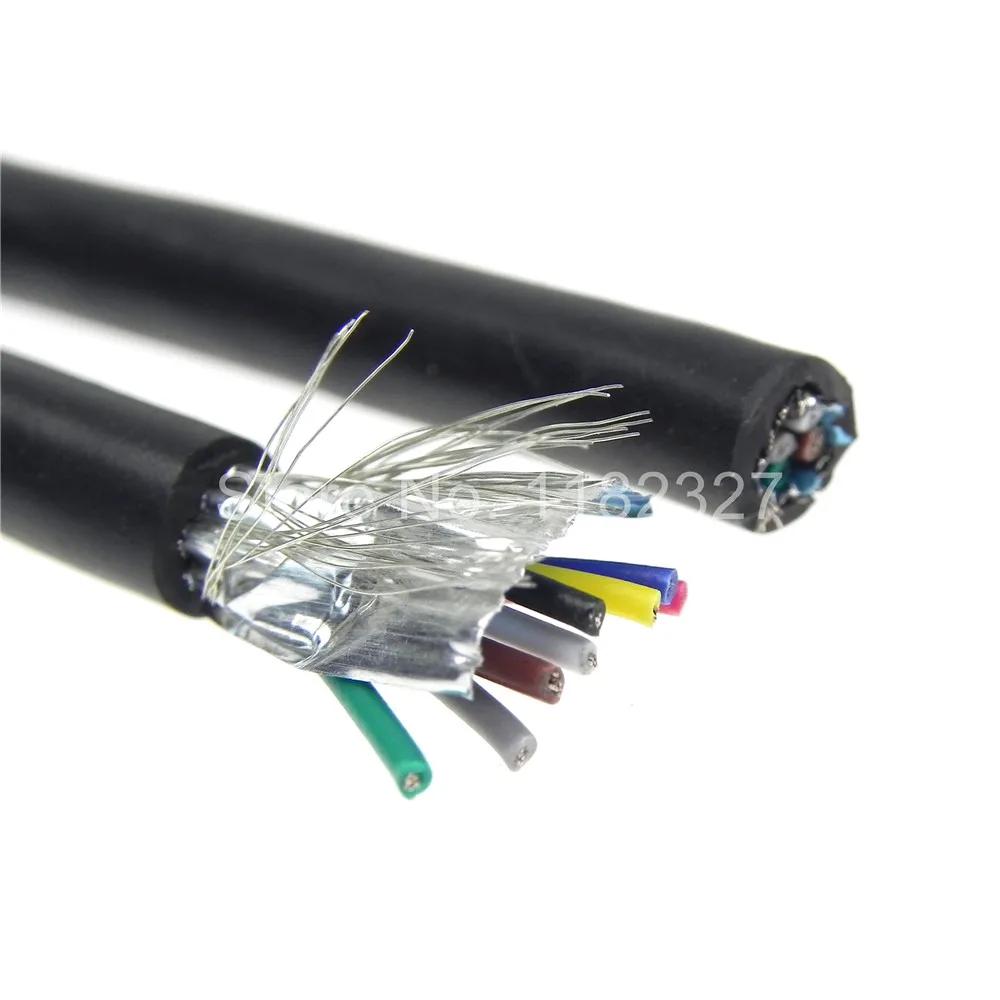 High Quality 1-20 metesr 8 core double shielding cable computer cable Wire core size 26AWG Tin-plate copper cable 2