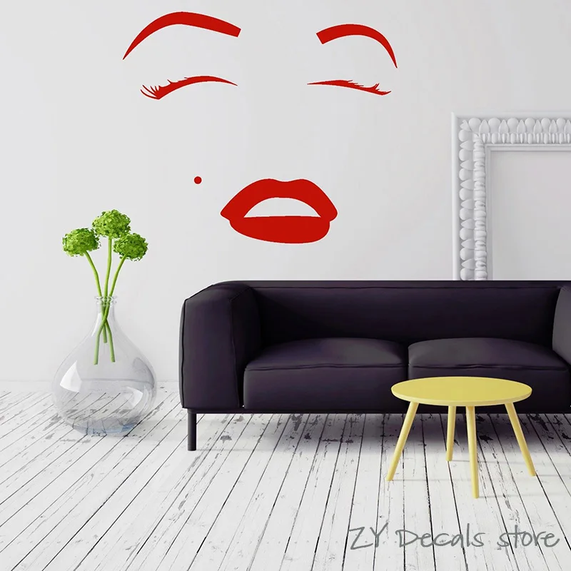 Face Makeup Wall Decals Lip Cosmetics Beauty Salon Wall Stickers Girls