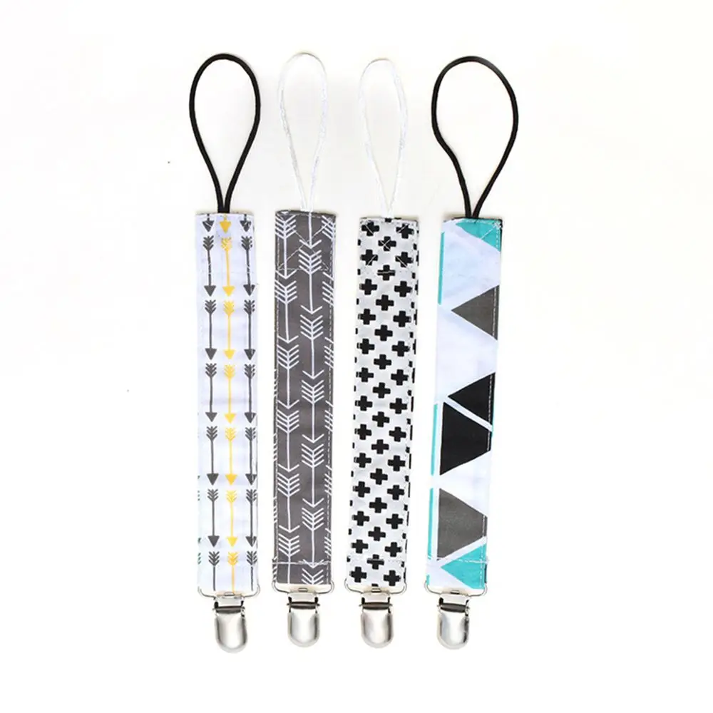 

New Arrival 4pcs/set Baby Infant Pacifier Clips Chain Cotton Dummy Soother Pacifier Clip Strap Nipple Holder Pacifier Clip Chain