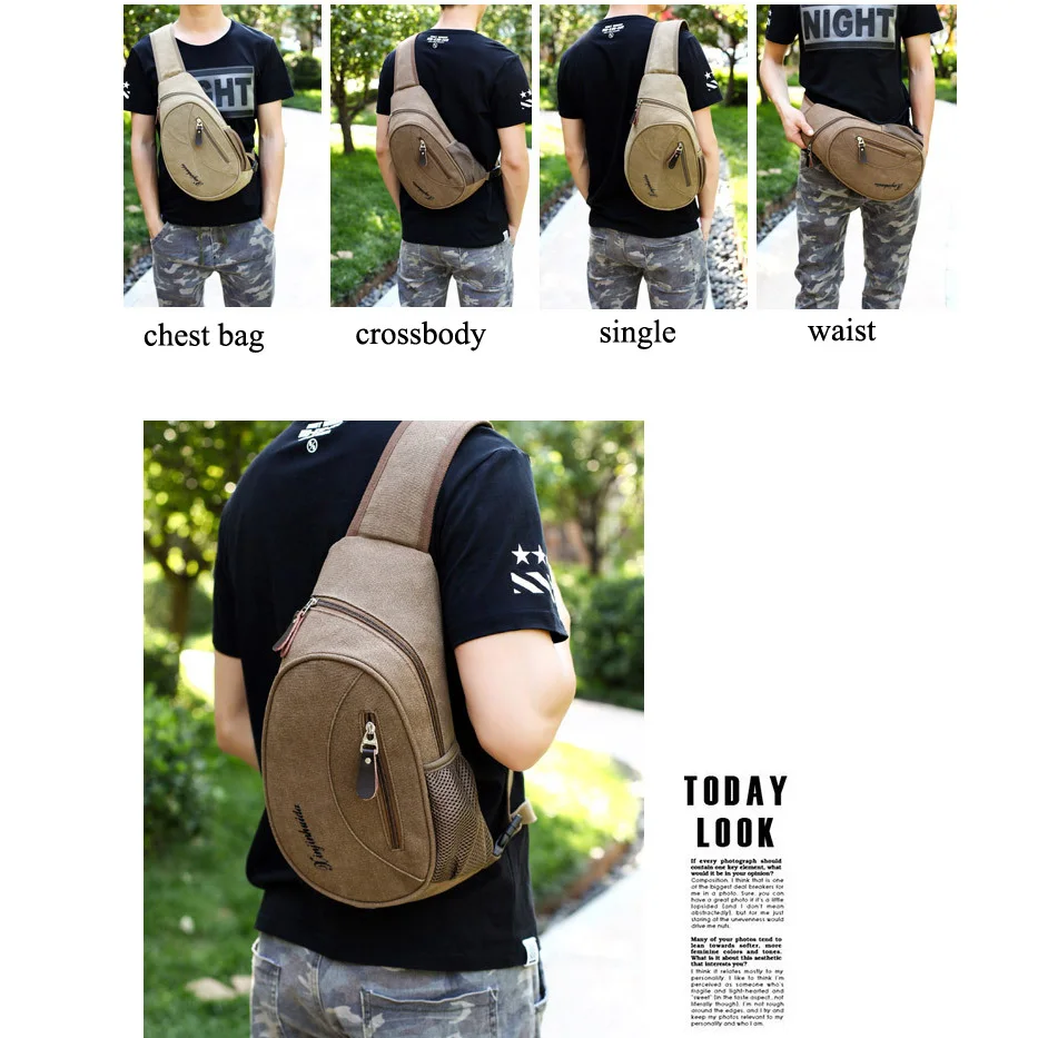 عارضة حقيبة صدر للرجال الرجال قماش صغيرة Crossbody حقيبة الذكور الفاخرة جودة السفر حزمة واحدة حقائب كتف رجل العسكرية حقيبة ساعي