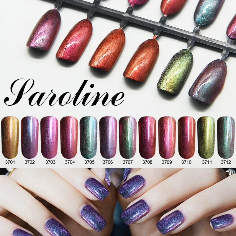 

Saroline 8ml Semi Permanent Chameleon Colors UV Gel Nail Polish Soak Off Uv Gel for Nails Shimmer Fingernail Gel Lak Art