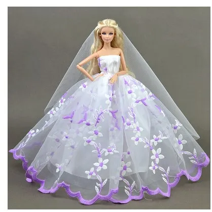 Высокое качество, подарки ручной работы для девочек, тонкий вечерний костюм, свадебное платье, одежда для BB 1:6 Doll BBI00155 - Цвет: Q9  a dress